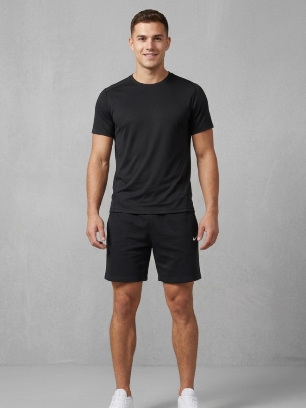 Nike Mens XL Black Jersey Cotton Shorts Casual Lounge Athletic Comfort Normcore